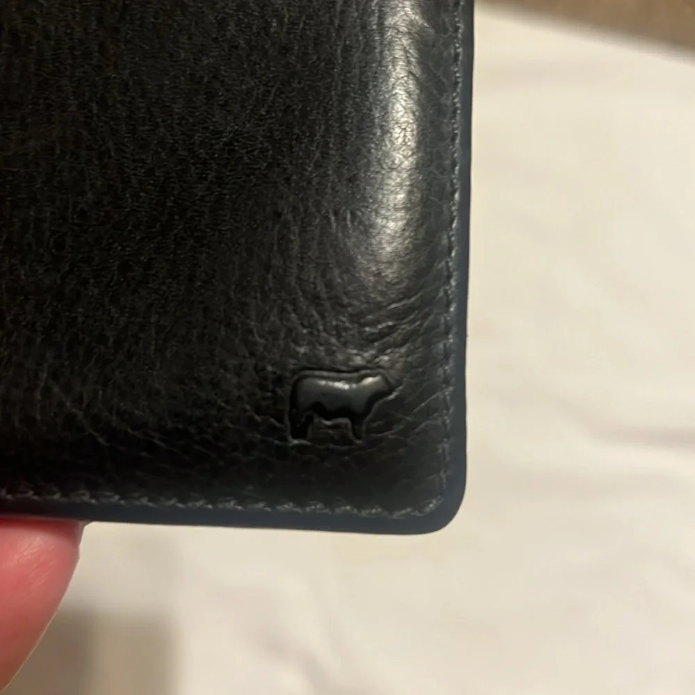 Will mens black leather bi-fold wallet
